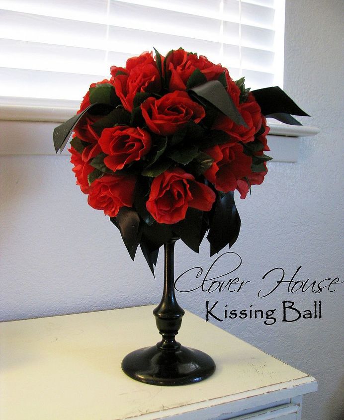 pretty rose kissing ball, crafts, flowers, seasonal holiday decor, Check out the crafty blogger s idea I borrowed to create my kissing ball here