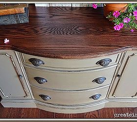 refinished bow front buffet, painted furniture