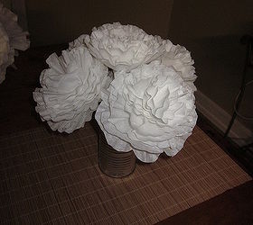 flowers i made for a friends wedding, crafts, flowers, Coffee Filter flowers