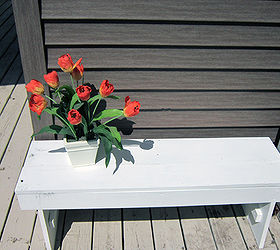 diy garden bench, diy, how to, painted furniture, woodworking projects, Bench 2 on my front porch