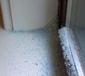 what is this mysterious blue powder that keeps collecting on the inside of our window, You can see whatever this stuff is how it collects in drifts on the inside We have not seen this stuff on the outside of the windows