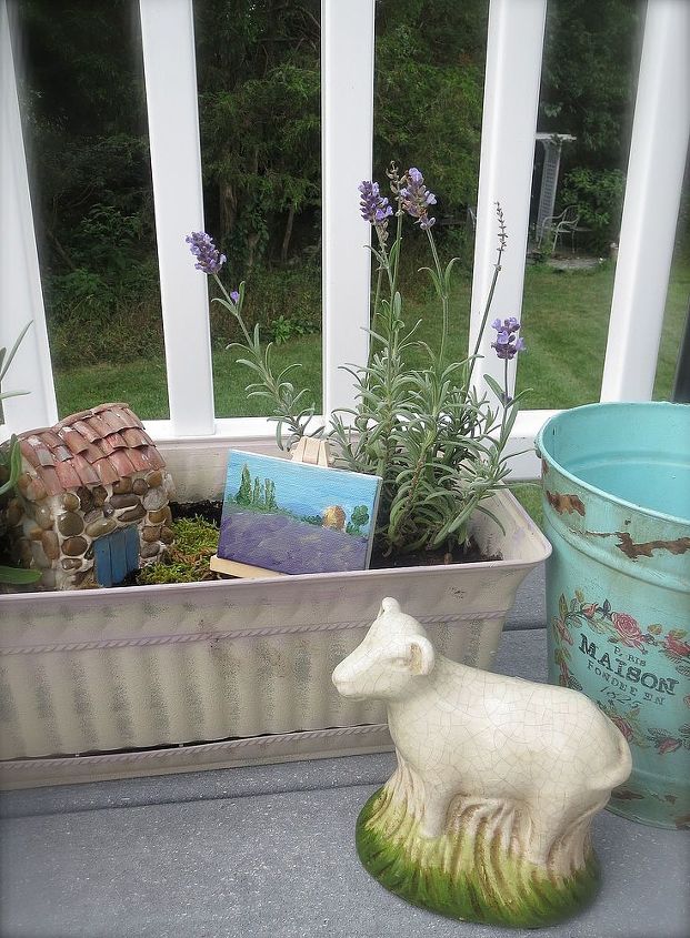 province in a window box mini lavender farm, crafts, gardening, express yourself with a mini painting on and easel