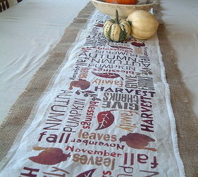 subway art burlap table runner, crafts, seasonal holiday decor, thanksgiving decorations, This one is well worth the effort as your guests will love it