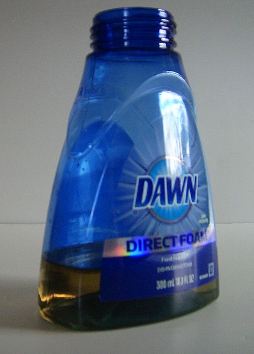 diy foaming dish soap, cleaning tips, Recycle your foaming dish soap bottle by filling it with regular dish soap and water