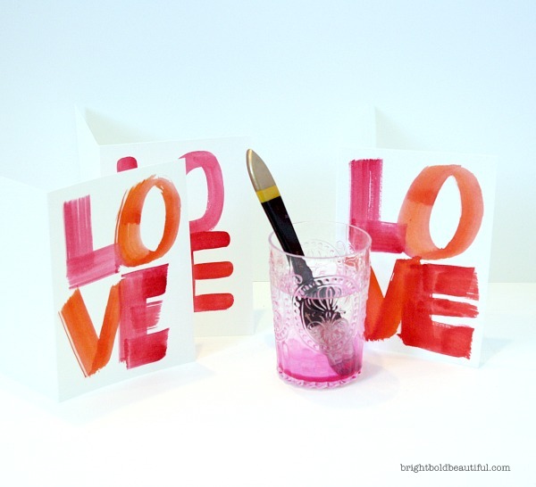 how to make watercolor valentine cards, crafts, seasonal holiday decor, valentines day ideas, Share the L O V E