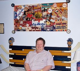 headboard for sports fan, bedroom ideas, home decor, Danny happy with the make over
