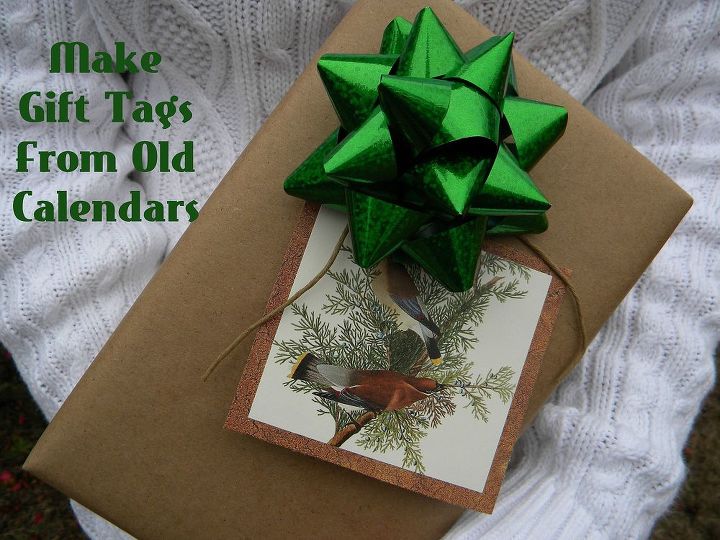 recycle old calendars into gift tags, crafts, repurposing upcycling
