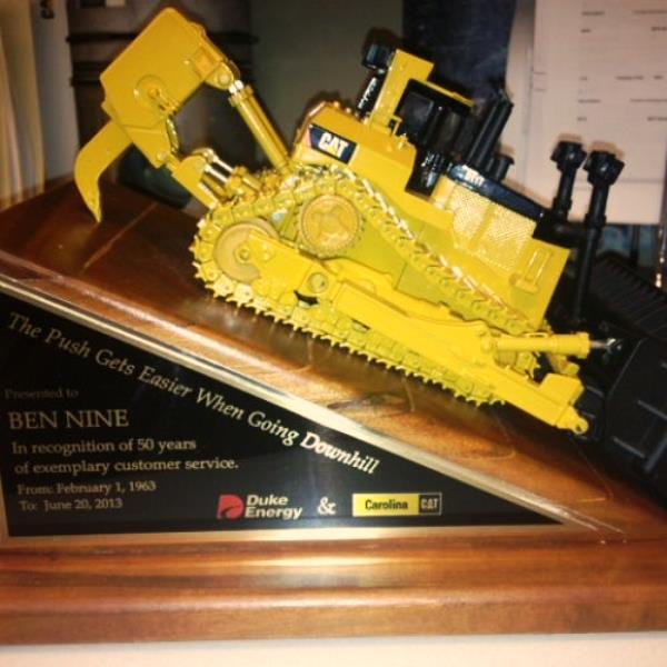 this is a dozer trophy that i made for one of my dear friends, diy, woodworking projects, This is the finished product with the plaque installed