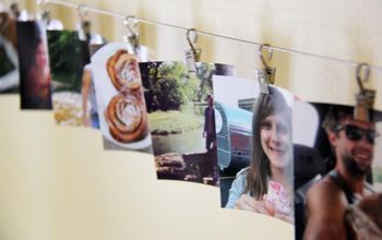 Ikea Hack: Curtain Wire to Photo Display