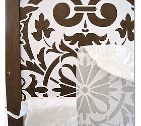 how to stencil wood furniture with chalk paint decorative paint, An ornamental vinyl stencil design from our sister company Modello Designs is the perfect complement to the Moorish Fleur de Lis