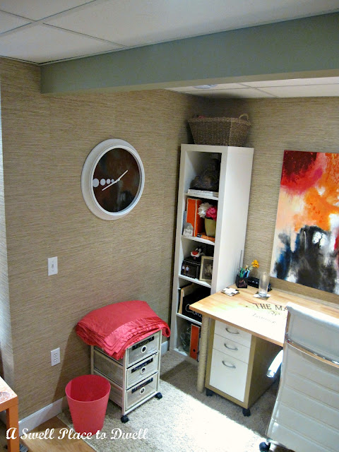 new basement work space, basement ideas, craft rooms, home office