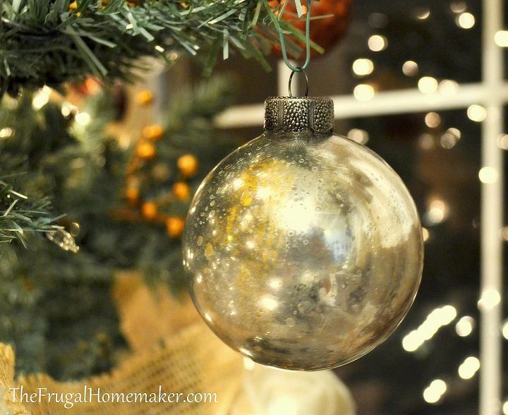 neutral christmas tree, seasonal holiday d cor, wreaths, Make your own mercury glass ornaments I show you how on my blog