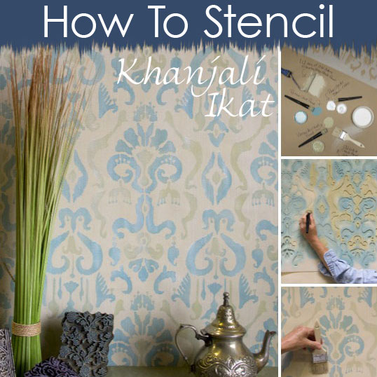 how to stencil an ikat fabric effect, home decor, paint colors, painted furniture, wall decor, How to Stencil an Ikat Fabric Effect on a wall or furniture
