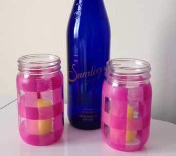 a new twist on an old favorite gingham jars made with nail polish, crafts