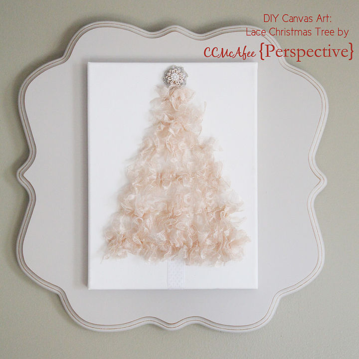 lace tree canvas, christmas decorations, crafts, seasonal holiday decor