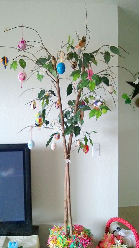 the easter egg tree, crafts, easter decorations, seasonal holiday decor, The full tree and I could not be happier with the finished product