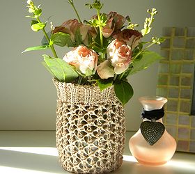 recycled sweater vase, crafts, repurposing upcycling