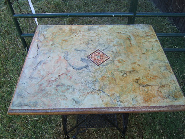 old white sewing machine base, outdoor furniture, outdoor living, painted furniture