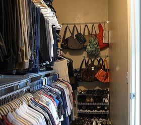 5 purse storage solution, cleaning tips, closet, shelving ideas, storage ideas, Use Ikea hooks and bar to store purses on walls