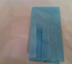 how to host a baby shower day three tissue paper bunting, crafts, home decor, Cut slits 3 4 of the way up