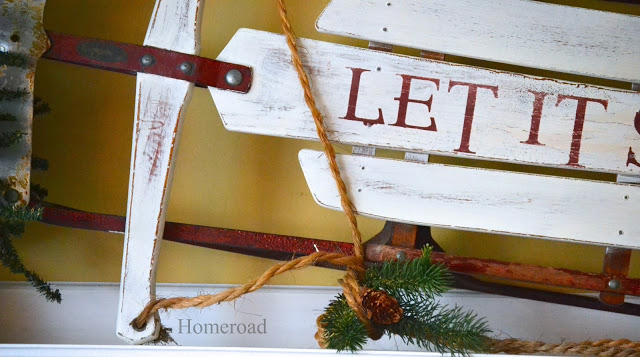 join us for a party christmas junkers united and my vintage sled, christmas decorations, repurposing upcycling, seasonal holiday decor, wreaths, Repaint that sled and make it look awesome