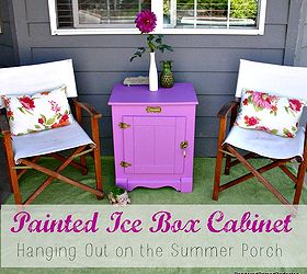 giving an icebox a new color makeover for our summer porch, kitchen cabinets, painted furniture, repurposing upcycling, A fun cheerful color on this icebox is just what our summer porch needed to liven it up