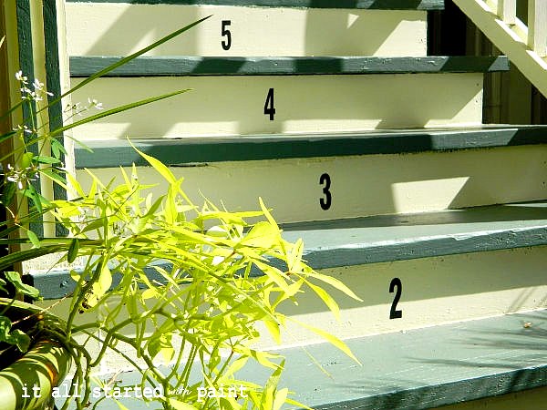 numbered porch steps, home decor, stairs, Numbers on stairs