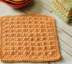 textured crochet dishcloth, crafts