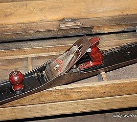 when mother nature brings down your tree make a bench, diy, painted furniture, woodworking projects, Miller Falls 22 wood plane that was used to smooth the top