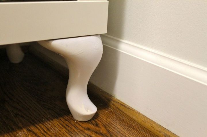 add some legs to an ikea shelf to make it higher, home decor, painted furniture, The solution