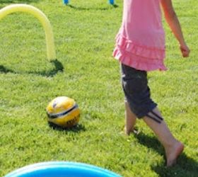 top 10 easy backyard ideas for entertaining, Set up pool noodles in the yard for a game of kickball croquet Read the full article here