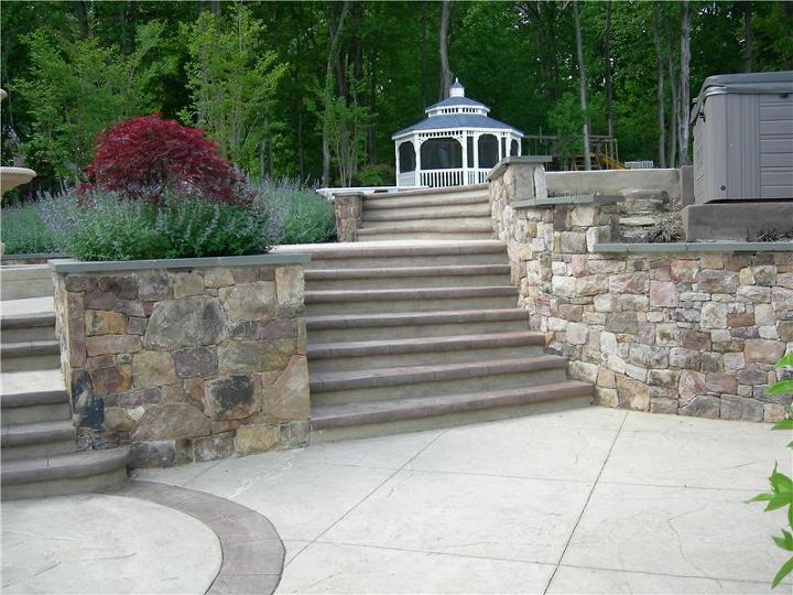 decorative concrete design for outdoors, concrete masonry, decks, outdoor living