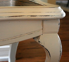 paint stain pretty side table, painted furniture, Distressing detail