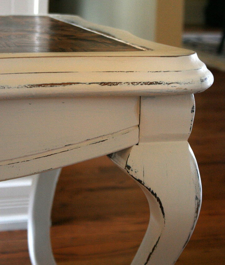 paint stain pretty side table, painted furniture, Distressing detail