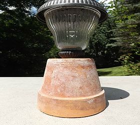 10 easy diy camping hacks from pinterest, crafts, outdoor living, Put a Solar Lamp in a Terra Cotta Pot for a Table Lamp