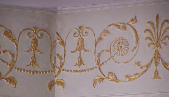 hand done touches to our painted lady, home decor, painting, Dining room Frieze