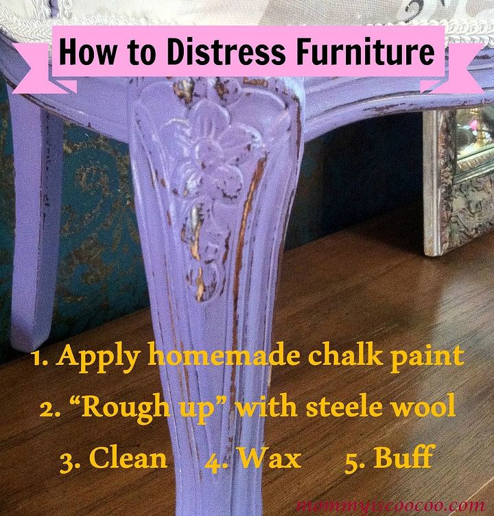 homemade chalk paint distressed child s chair w video, chalk paint, painted furniture, I used homemade chalk paint you can check out my recipes and then I distressed the chair following the steps above