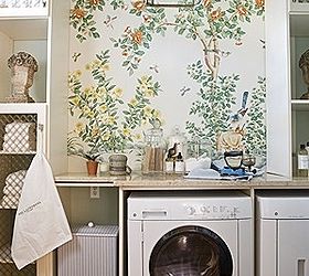 how to create a functional laundry room in less than 35 sf, home decor, laundry rooms, Gracie Wallpaper Design by Draza Stamenich for the 2009 DC Design House