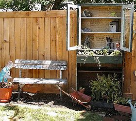 a bookcase in the yard, gardening, outdoor furniture, outdoor living, painted furniture, repurposing upcycling