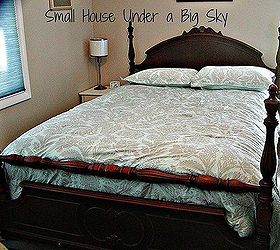 craig s list antique walnut bed revival, painted furniture, repurposing upcycling, The antique walnut bed refurbished and in my friend s guest bedroom Ready for a nap anyone