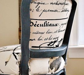 french chair makeover and tutorial, painted furniture, reupholster