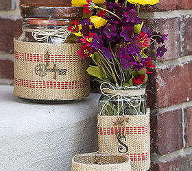 quick gift idea for mother s day, crafts, Gift Jars with Upholstery Webbing