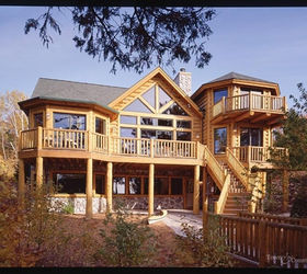 exteriors of log cabins homes, architecture, When viewed from the rear this wonderful multi level cedar home really shines as a place to relax entertain and enjoy the outdoors