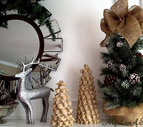 west elm inspired burlap christmas tree, seasonal holiday d cor, Easy DIY Burlap Christmas Tree Tutorial