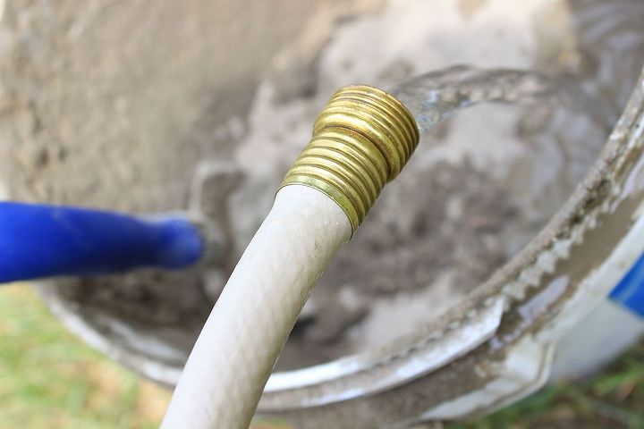 quick and easy concrete mixing, concrete masonry, Add mix and water Most important part of this step is to add water in small amounts