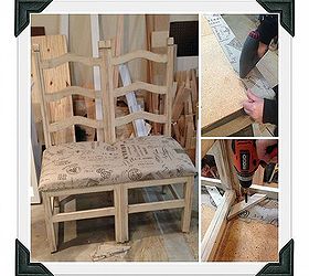diy chair bench, painted furniture, repurposing upcycling, woodworking projects, Seats recovered