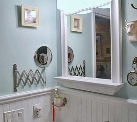 color matters painting a master bathroom, bathroom ideas, painting, The color makes the accessories on the wall pop