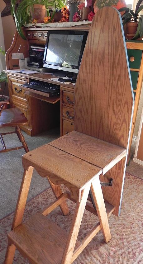 refinished ironing board stepping stool, chalk paint, crafts, painted furniture, Before