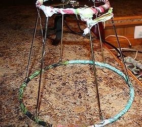 repurposed lamp, crafts, repurposing upcycling, Start wrapping and tying knots