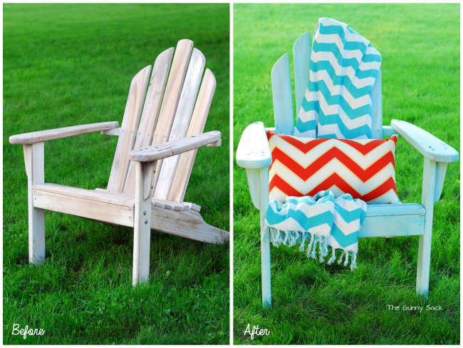 adirondack chair makevoer, painted furniture, Adirondack chair makeover before and after